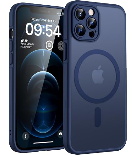 JETech Magnetic Matte Case for iPhone 12 Pro Max, Storm Blue